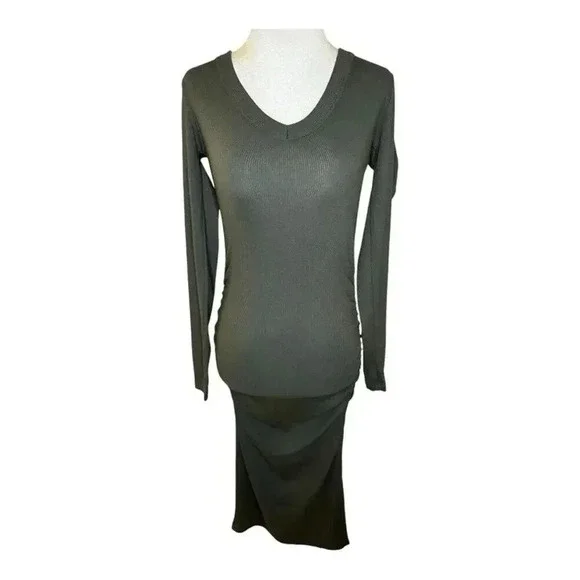 Michael Stars | Dresses | New Michael Stars Nova Dress Xs Green Midi Long  Sleeve Womens Fashion Nwt | Poshmark